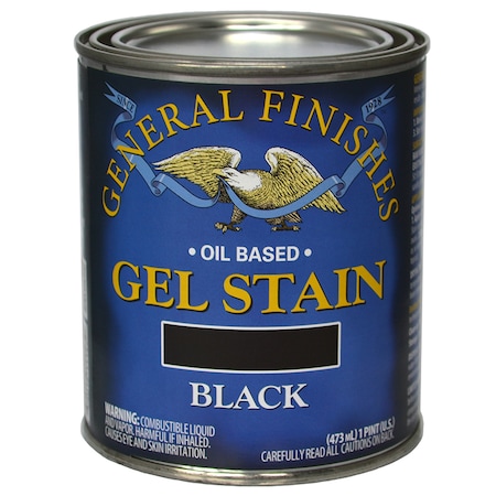 General Finishes 1 Pt Black Gel Stain Oil-Based Heavy Bodied Stain BLP